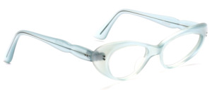 1950s acetate frame in light blue, each with 2 decorative rivets on the front and on the temples