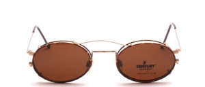 Elegante, ovale Edelstahl Brillenfassung inklusive Sonnenclip