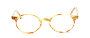 Flat small acetate frame in delicate brown patterned
