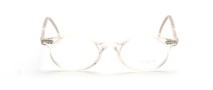 Flat small acetate frame in frosted transparent