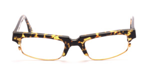 A flat, rectangular Combi frame with a solid upper acetate top and a metal glass frame