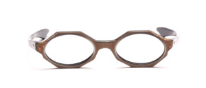 Aparte 60s eyeglass frame in black with a gold shimmering outside