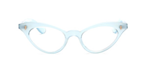 Vintage cat eye frame with pretty decorative rivets from the 50s in soft light blue