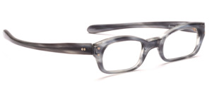 1960s acetate frame with straight temple straps in dark gray