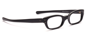 1960s acetate frame with straight temple straps in black