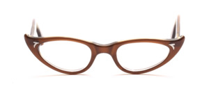 Dark brown cat eye frame from the 1950s with pretty studs on the front and on the temples