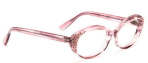 1960s Ladies Frame in purple transparent with white and pink side decoration