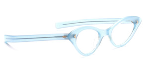 50s Cat Eye glasses in light blue with silver studs on the front and on the temples