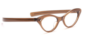50s Cat Eye glasses in brown with silver studs on the front and on the temples