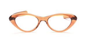 Great Hollywood glasses in brown Transparent with straight temple stirrups and pretty decorative rivets on the side