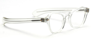 Powerful Cat Eye Transparent ladies eyeglasses with silver studs and straight temple straps