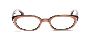 Stylish 60s ladies' Frame in slightly oval shape in black with a golden surface