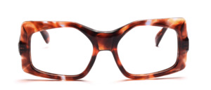 70s acetate frame for women in brown-blue translucent acetate material