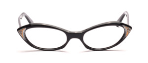 1960s black acetate female Frame with discreet décor on the sides