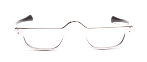 Men's reading glasses in silver aluminum with temples