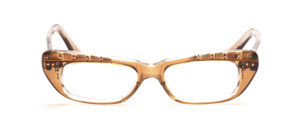 Great ladies frame from the 60s in transparent brown with golden decor and a beautiful rhinestone embellishment
