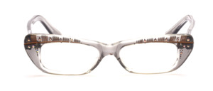 Great ladies frame from the 60s in transparent gray with golden decor and a beautiful rhinestone embellishment