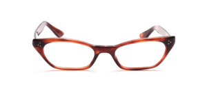 Sixties ladies glasses in the suggested cat eye shape in Havana with decorative rivets on the middle part
