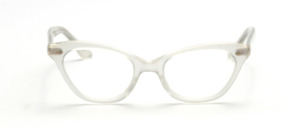 Ladies cat eye glasses from the 50s in silver white