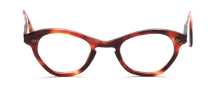 Simple 50s women's glasses with keyhole bridge in dark Havana