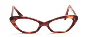 1950s acetate frame in Havana colors with pretty star-shaped studs on the front and on the temples