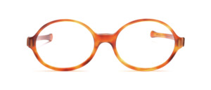 Thin-edged oval acetate frame in light Havana