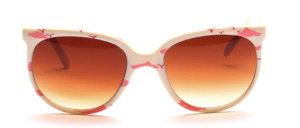 Hübsche Damen Sonnenbrille mit rosa Wölkchen und Vogel Print