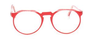 Cherry-red acetate Frame with a transparent inside and mother of pearl white top decoration