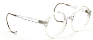 Round transparent acetate frame with keyhole bridge and sport straps