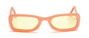Orange sunglasses with slightly orange tinted windows