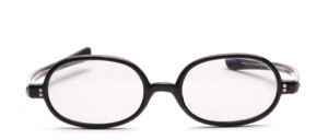 Oval, original 60s acetate sunglasses with a fine edge and long straight straps