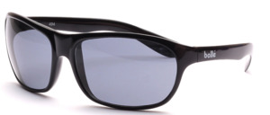 Black nylon sunglasses with gray discs