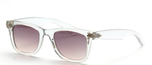 Transparent sunglasses with pretty gold-colored rhinestones on the sides