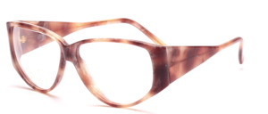 Brown patterned acetate frame with a silvery shimmering surface and wide temples