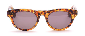 High quality acetate sunglasses in tortoiseshell with purple inclusions and side rivets