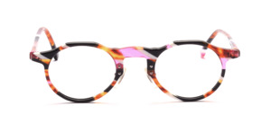 Acetate topped snuffle with attached Havana black, white and clear pink pads
