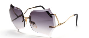 Rimless, fancy and larger ladies sunglasses with smooth edges