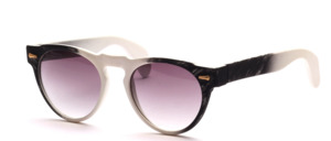 Chic panto sunglasses in white-black look and with gold studs on the sides