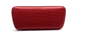 Small leather case from the 50s, with finely structured surface in crocodile look