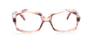 Forces acetate frame from the 70s for ladies in Transparent Gray - Pink patterned