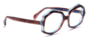 Elegant 1970s acetateframe for ladies in a shimmering blue Havana