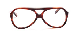 Classic double bridge Frame in pilot form from the 70s made of strong acetate in olive brown