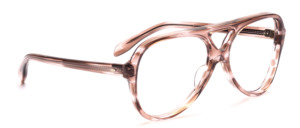 KKlassische double bridge Frame in pilot form from the 70s made of strong acetate in transparent brown mottled