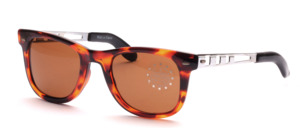 Beautiful, classic sunglasses of the 80s with perforated, silver metal hangers