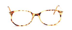 Attractive mens frame in honey brown spotted with golden metal hangers