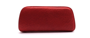 Small leather case from the 50s, with structured surface in red