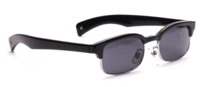 Combination sunglasses with silver rim and black top and arms