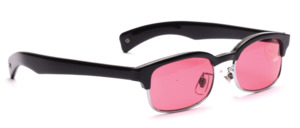 Combination sunglasses with silver rim and black top and arms