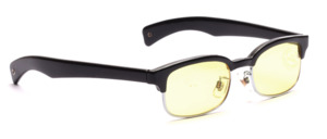 Combination sunglasses with silver rim and black top and arms