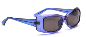 Blue Transparent plastic glasses with floral print on the sides